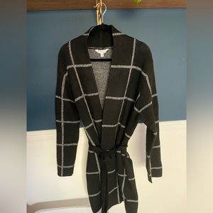 Time and Tru open front belted wrap sweater